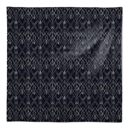 Navy & White Geometric Diamond Tablecloth